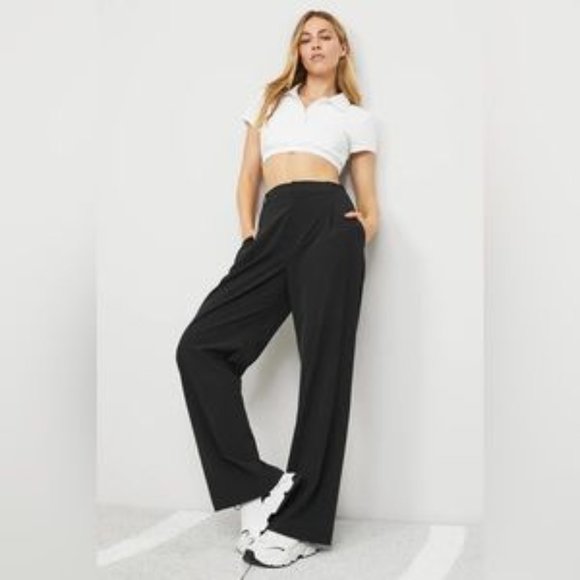 ALO Yoga Pants - Alo Yoga High Waist Pursuit Trouser Wide Leg Pants Size Medium Black